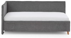 Letto da bambini con sponde grigio imbottito con contenitore con rete inclusa 90x200 cm Fun – Meise Möbel