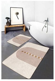 Set di tappetini per il bagno beige in velluto 2 pz 60x100 cm – Mila Home