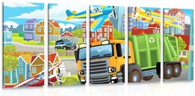Quadri 5 pezzi – Trenino in città