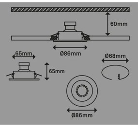 Briloner 7221-039 - SET 3x Lampada LED da bagno 1xGU10/3W/230V argento
