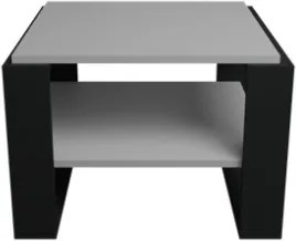 Tavolino Basso Da Salotto Stile Moderno 63x54x45 Axel Bianco E Antracite