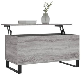 Tavolino salotto grigio sonoma 90x44,5x45 cm legno multistrato