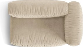 Parte divano componibile beige (con penisola a destra) con rivestimento in velluto Martina – Micadoni