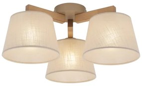 Brilagi - Lampadario da soffitto a montaggio superficiale LATTE SABIA 3xE27/15W/230V pino/beige
