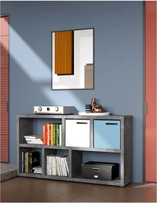 Libreria grigia effetto cemento 150x83 cm Berlin - TemaHome