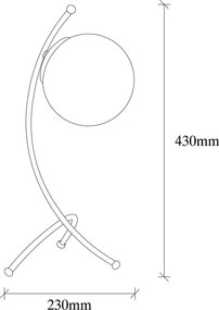 Lampada da tavolo bianca e nera con paralume in vetro (altezza totale 43 cm) Yay – Opviq lights