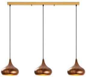 Lampadario a sospensione su cavo MUBA 3xE27/40W/230V in rame