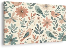 Quadro su tela – Giardino primaverile con uccelli