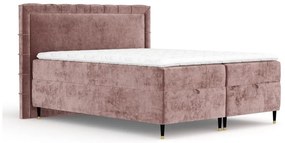 Letto boxspring rosa con spazio contenitivo 180x200 cm Voyage - Maison de Rêve