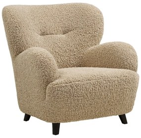 Poltrona marrone chiaro con rivestimento in bouclé Lunaro – House Nordic