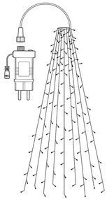 Nedis WIFILXT01C180 - Tenda natalizia LED RGB 240xLED/11 funzioni 8m IP65 Wi-Fi Tuya