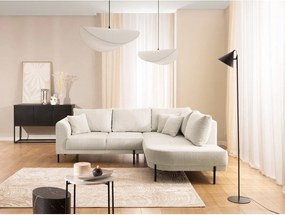 Divano angolare beige (con penisola a destra/a L) con rivestimento in ciniglia Mauris – Ropez