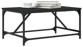 Tavolino da salotto nero 75x50x35 cm in legno multistrato