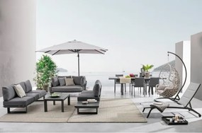 Salotto Angolare Da Esterno In Alluminio Con Cuscini E Tavolino Konnor Antracite Bizzotto