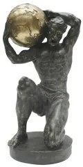 Statua Decorativa DKD Home Decor Uomo 23 x 19 x 42 cm Nero Dorato