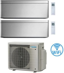 Daikin - Climatizzatore garanzia italia Stylish Silver WiFi Dual Split Inverter 9000 + 18000 btu con u.e. 2MXM50A9 Classe a+++/a++ novita' 2024