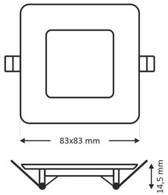 Lampada LED da incasso SQUARE LED/3W/230V 4200K 8,3x8,3 cm bianco