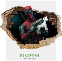 DeadPool - Adesivi murali parete 3D wall sticker cameretta bimbi Misura: 150x100 cm