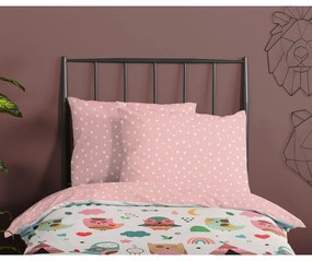 Set copripiumino e federa da bambini rosa in cotone per culla 100x135 cm Wise – Good Morning