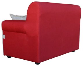 Divano 2 posti 124 cm con cuscini in tessuto Bordeaux ERMES