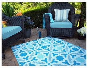 Tappeto per esterni bifacciale grigio-blu in plastica riciclata , 150 x 240 cm Seville - Fab Hab