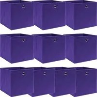 Scatole Portaoggetti 10pz Viola 32x32x32 cm Tessuto 288355