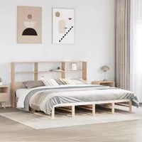 Letto Libreria senza Materasso 180x200 cm Legno Massello 3323929