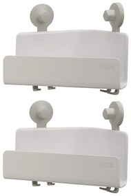 Set di 2 mensole angolari bianche autoportanti in plastica per il bagno EasyStore - Joseph Joseph