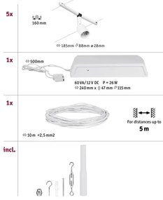 Paulmann 94458 - SET 5xGU5,3/10W Faretto SALT 230V bianco