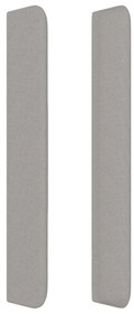 Testiera ad orecchio grigio chiaro 147x16x118/128 cm in tessuto