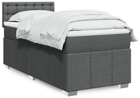 Giroletto A Molle Con Materasso Grigio Scuro 100x200 Cm Tessuto /