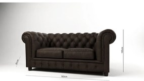 Divano in velluto marrone scuro 184 cm Cambridge - Ropez