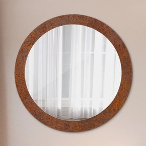 Specchio rotondo stampato Metallo arrugginito fi 80 cm