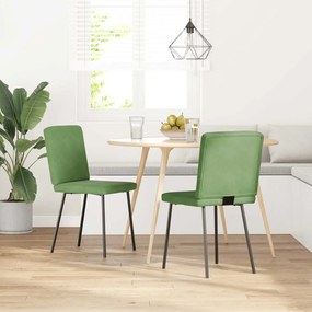 Sedie Da Pranzo 2 Pz Verde Chiaro İn Velluto /