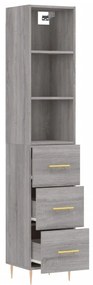 Credenza Grigio Sonoma 34,5x34x180 cm in Legno Multistrato