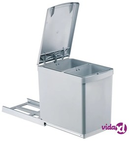 eyckhaus Contenitore Rifiuti Rotante da Incasso 2x7,5 L Grigio Argento