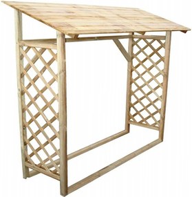 Legnaia da giardino con griglia in legno di pino impregnato in autoclave