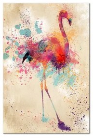 Quadro Watercolor Flamingo (1 Part) Vertical