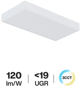 Plafoniera LED 60x30 32W da soffitto UGR19 CCT con driver Philips Colore Bianco Variabile CCT