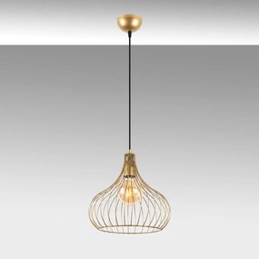 Lampadario dorato con paralume in metallo ø 22 cm Teldemia – Opviq lights