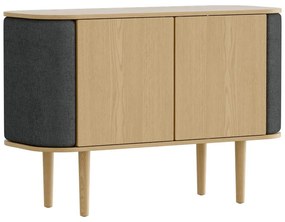 Cassettiera bassa in rovere decorato in colore antracite-naturale 109x75 cm Treasures - UMAGE