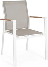Sedia Da Esterno Con Braccioli In Alluminio E Textilene Heta Bianca Bizzotto