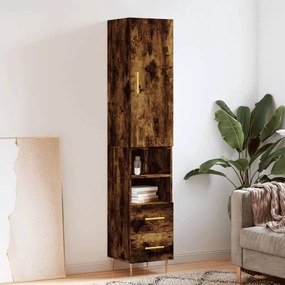 Credenza Rovere Fumo 34,5x34x180 Cm İn Legno Multistrato /