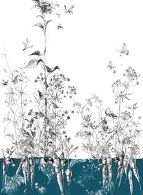 Edmond Petit Tapete Tournesol gauche - Bleu