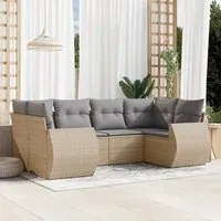 Set Divano da Giardino 6 pz con Cuscini Beige in Polyrattancod mxl 116333