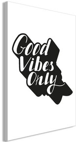 Quadro Positive Vibes (1 Part) Vertical  Colore bianco e nero, Dimensioni e Misure 80x120