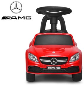 Costway Macchinina giocattolo per bambini, Mercedes Benz con clacson musica scompartimento sotto il sedile Rosso