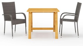 Set Mobili Da Pranzo Per Giardino 9 Pz Marrone /