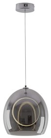 Lampadario LED design ESTELLE cromo Ø28cm, luce naturale 1200 lumen