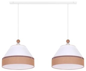 Duolla - Lampadario a sospensione con filo AVIGNON 2xE27/15W/230V bianco/marrone